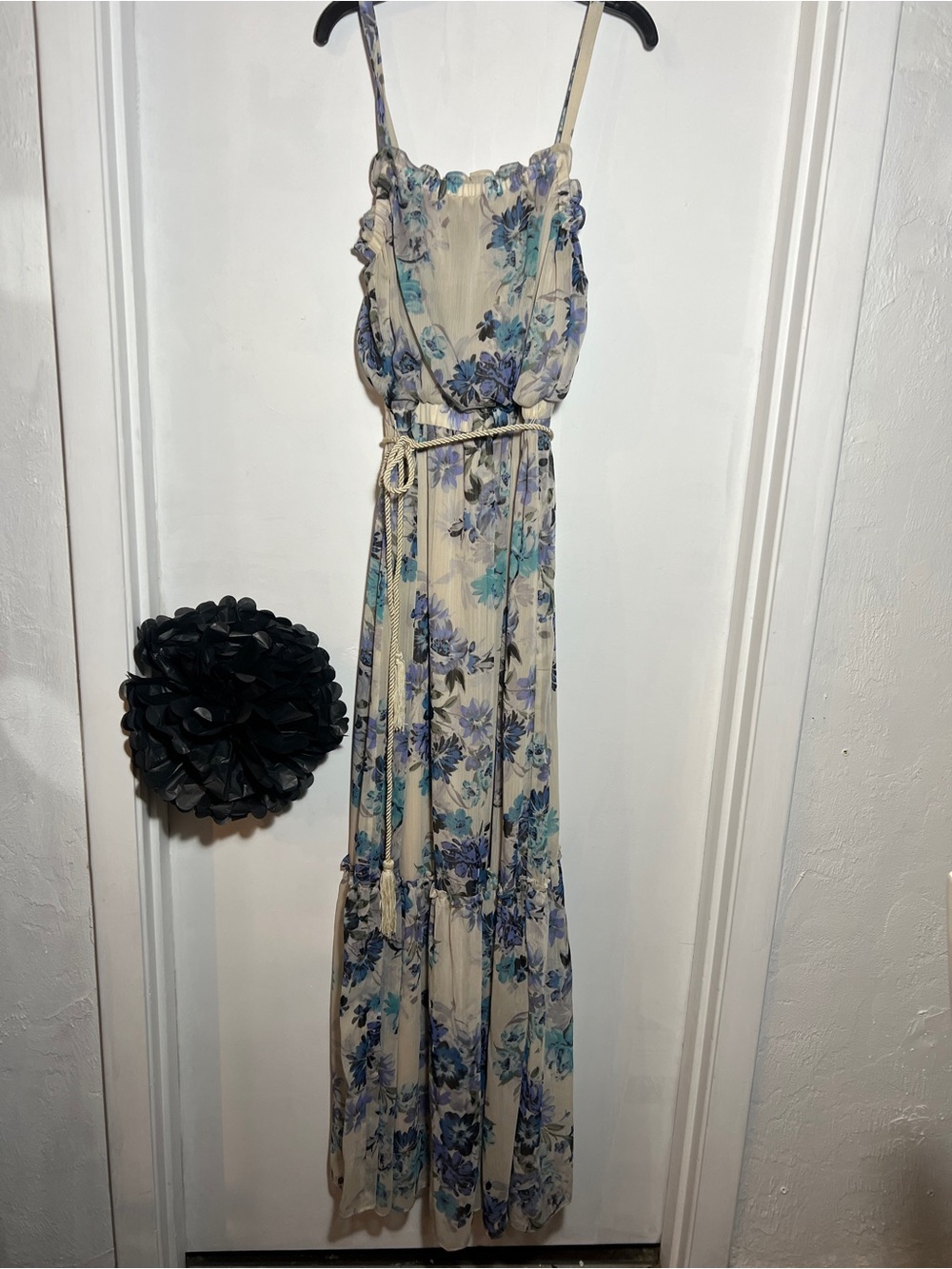Jessica Howard Blue/Purple Floral Chiffon Maxi Dress